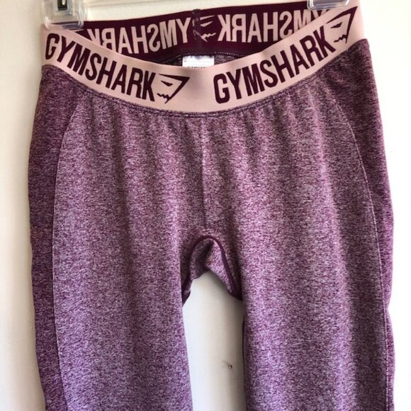 GYMSHARK Leggings Womens Flex Low Rise Waist Spellout Claret Marl Purple… - Picture 6 of 17